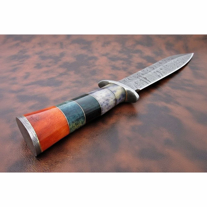 Handmade California Clip Point Bowie Knife with Damascus Steel Blade