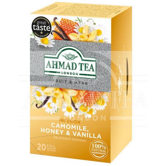 Camomile, Honey & Vanilla Infusion Tea - Herbal | 20' Tea Bags | Ahmad Tea