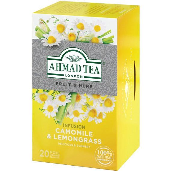 Camomile & Lemongrass Infusion Tea - Herbal | 20' Tea Bags | Ahmad Tea