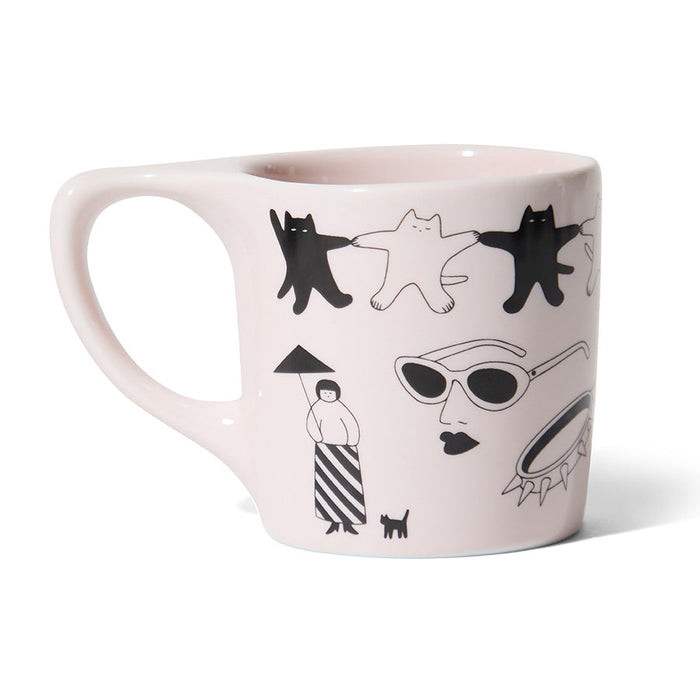 notNeutral x Katya Krasnova Lino Coffee Mug (10oz) - Cats & Tats Pink