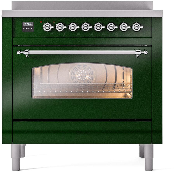 ILVE Nostalgie II 36 " Electric Range, Emerald Green, Chrome Trim UPI366NMPEGC