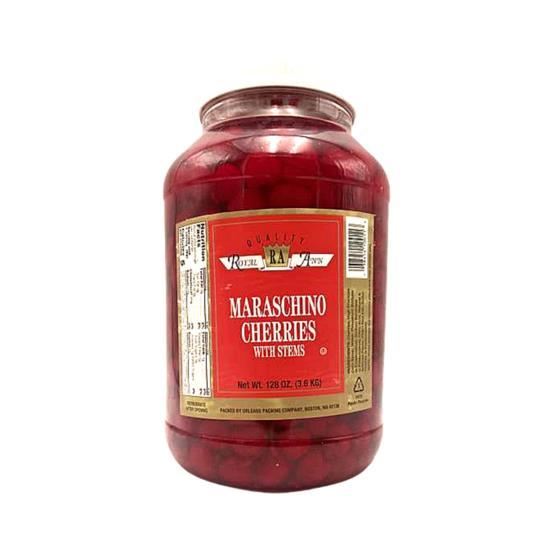 Royal Ann Maraschino Cherries with Stems – 1 Gallon Container