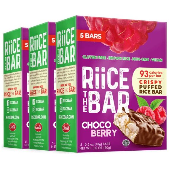 Choco Berry Puffed Rice Bar | 5 Bars x 0.6 oz | RiiCE the Bar