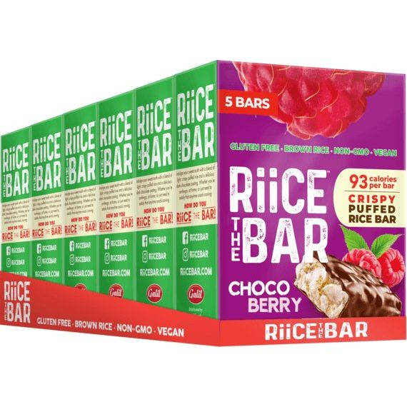 Choco Berry Puffed Rice Bar | 5 Bars x 0.6 oz | RiiCE the Bar