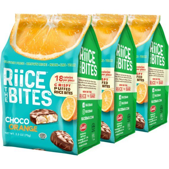 Choco Orange Puffed Rice Bites | 2.5 oz | RiiCE the Bites