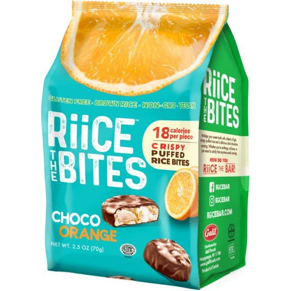 Choco Orange Puffed Rice Bites | 2.5 oz | RiiCE the Bites