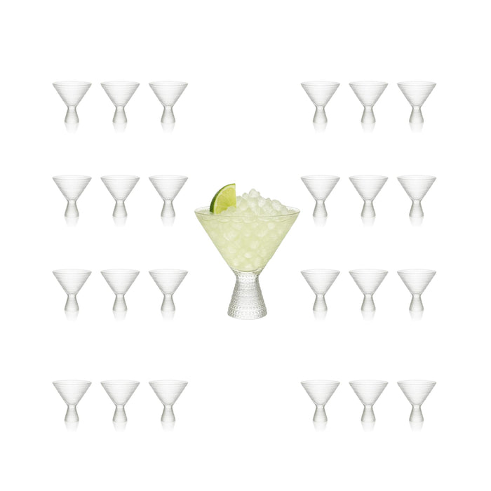 Clear Hobnail Martini Glasses - Embossed Martini Glasses - 9oz