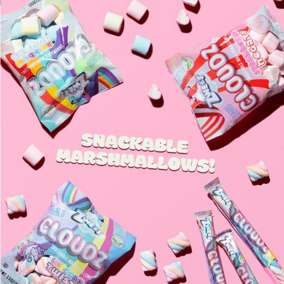 Cloudz Snackable Marshmallows Rainbow Layers | 3.5 oz | Zweet