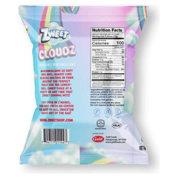 Cloudz Snackable Marshmallows Unicorn Twists | 3.5 oz | Zweet