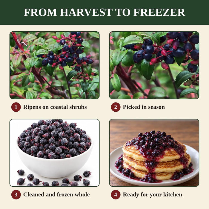 Frozen Coastal Huckleberries, Whole Berries, 5 lb