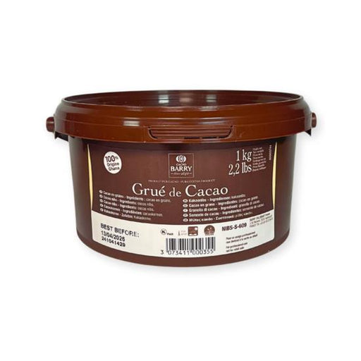 Barry Callebaut Cocoa Nibs 1kg - Roasted Cocoa Nibs for Baking and Snacking