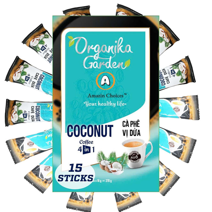 Amazin Choices Coconut Instant Coffee 4-in-1. 0.63 oz., 15 ct.