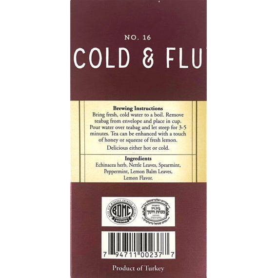 Cold and Flu Herbal Tea | 16' Tea Bags | 0.84 oz | Galil