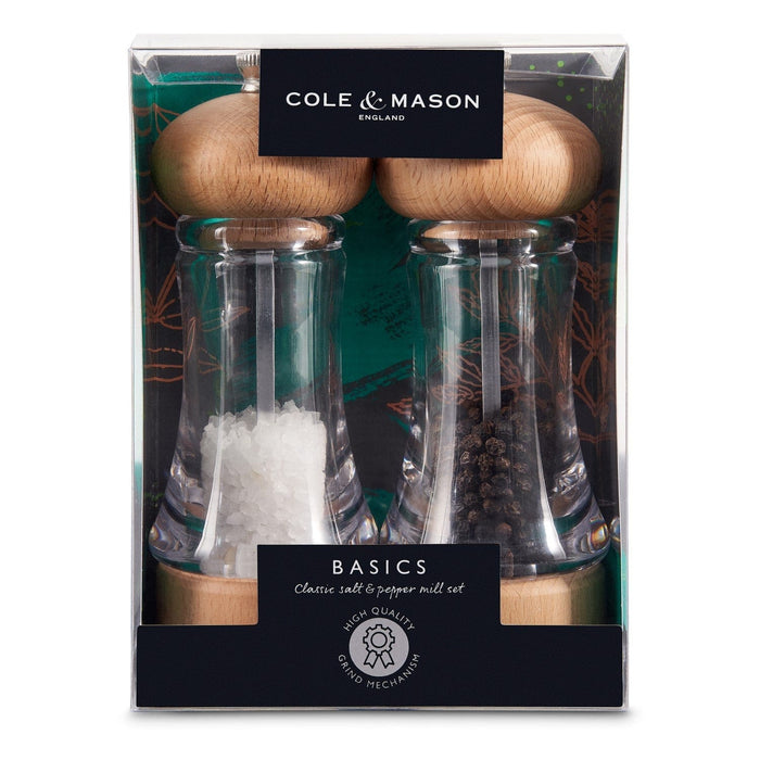 Cole & Mason Basics Beech Wood & Acrylic Salt & Pepper Mill Set