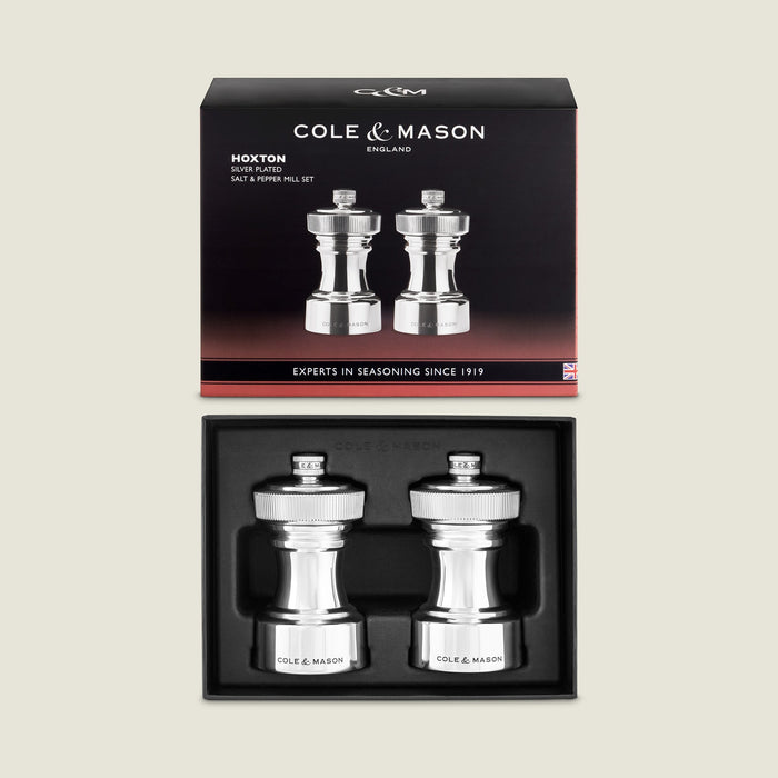 Cole & Mason Hoxton Silver Plated Salt & Pepper Mill Set