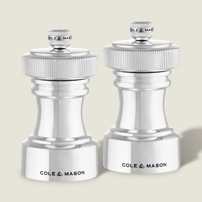 Cole & Mason Hoxton Silver Plated Salt & Pepper Mill Set
