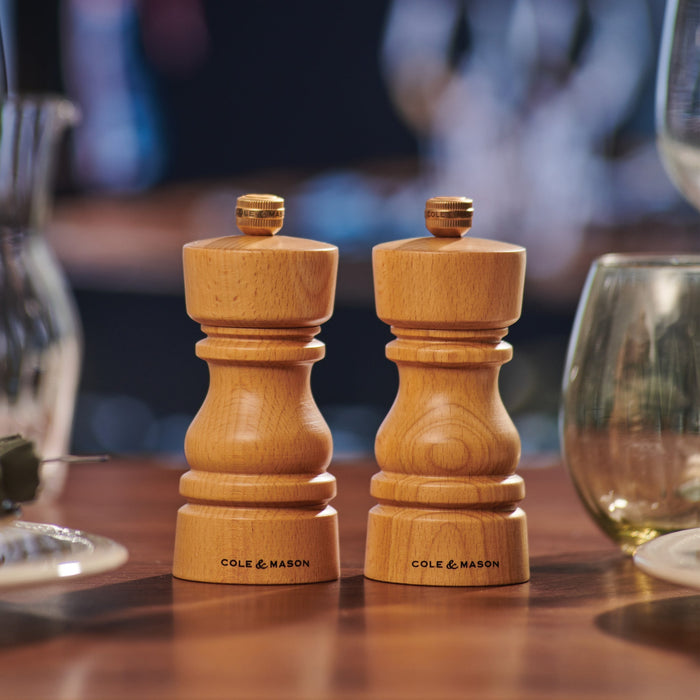 Cole & Mason London Natural Beech Salt & Pepper Mills