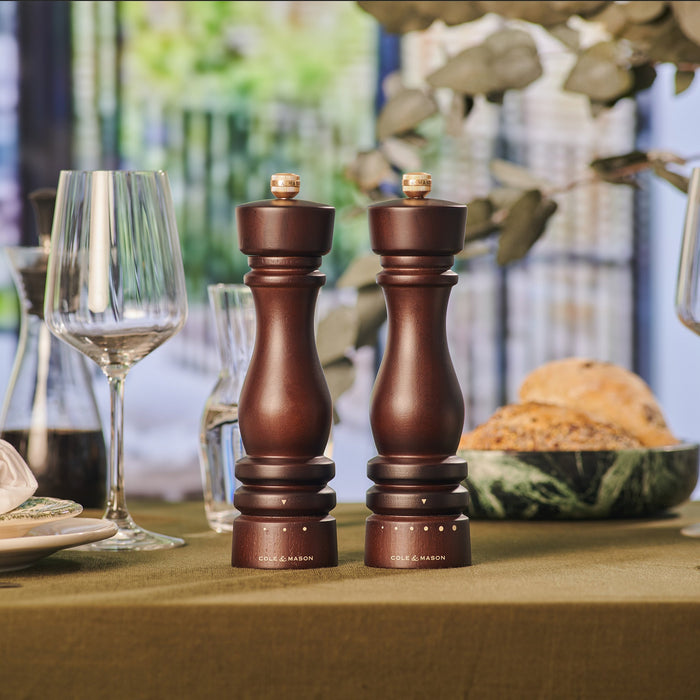 Cole & Mason London Chocolate Wood Grind Select Salt & Pepper Mills