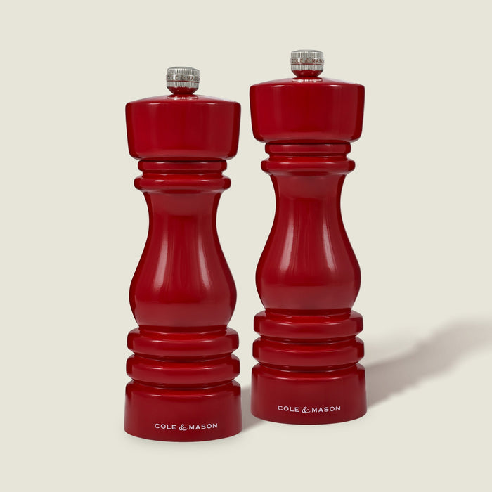 Cole & Mason London Red Gloss Salt & Pepper Mills 7"