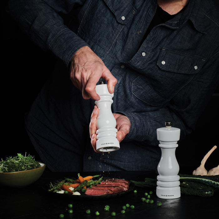 Cole & Mason London White Gloss Salt & Pepper Mills 7"