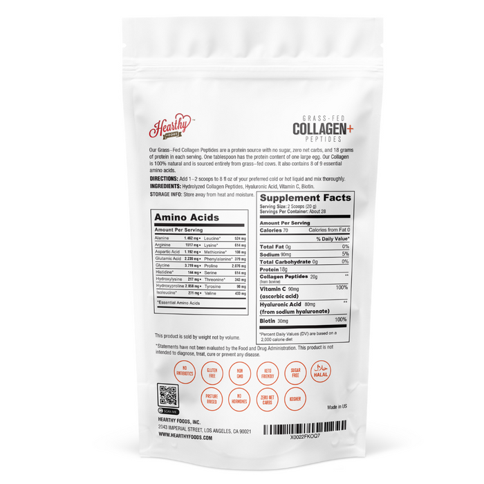 Collagen+ with Hydrolyzed Collagen Powder - Biotin - Hyaluronic Acid & Vitamin C