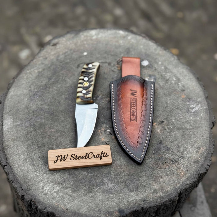 Compact Outdoor Knife – Stainless Steel Blade | Ram Horn or Wengi Wood Handle | JW SteelCrafts