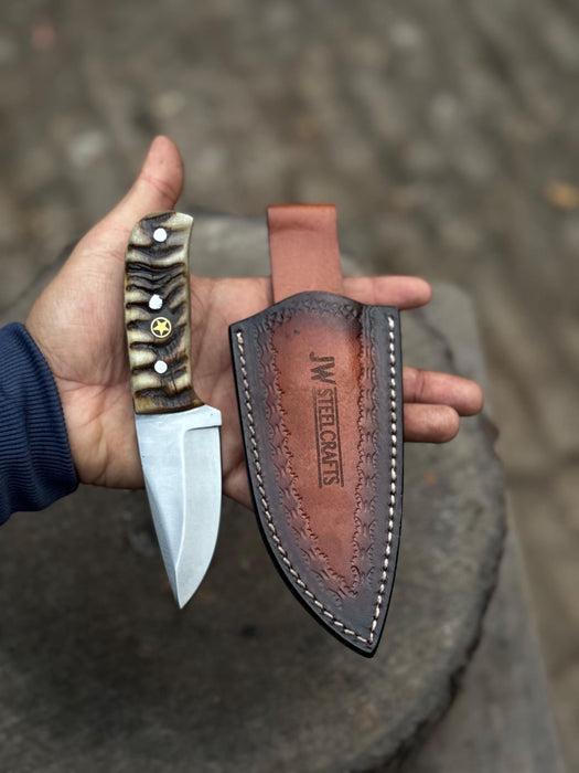 Compact Outdoor Knife – Stainless Steel Blade | Ram Horn or Wengi Wood Handle | JW SteelCrafts