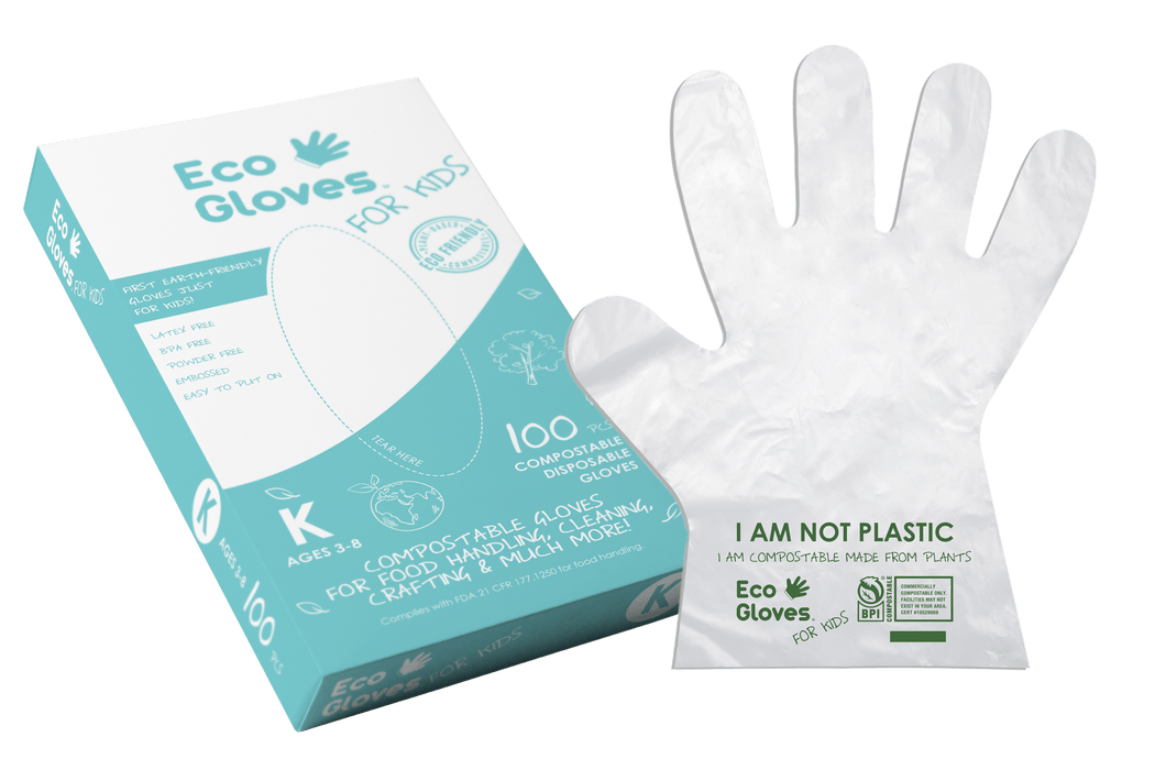 Compostable Disposable Gloves - Clear (100 gloves/box) | Eco Gloves