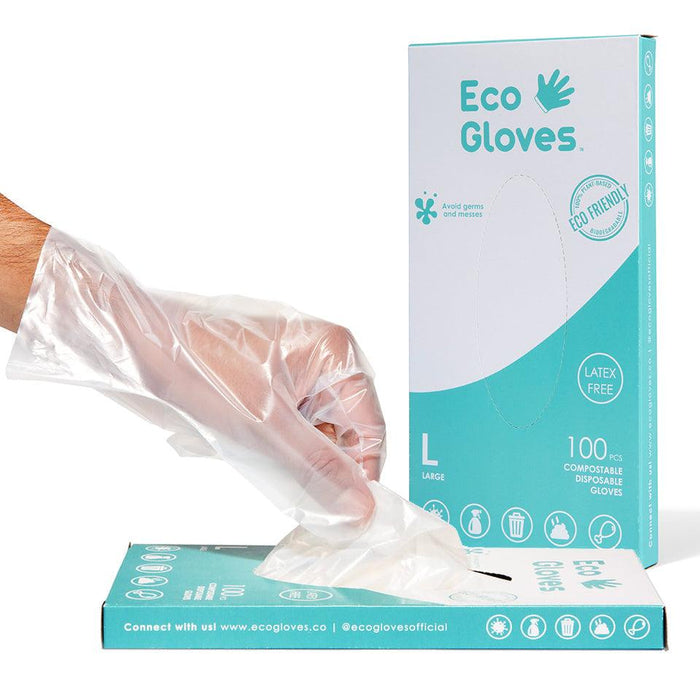 Compostable Disposable Gloves - Clear (Case of 24 Boxes) | Eco Gloves
