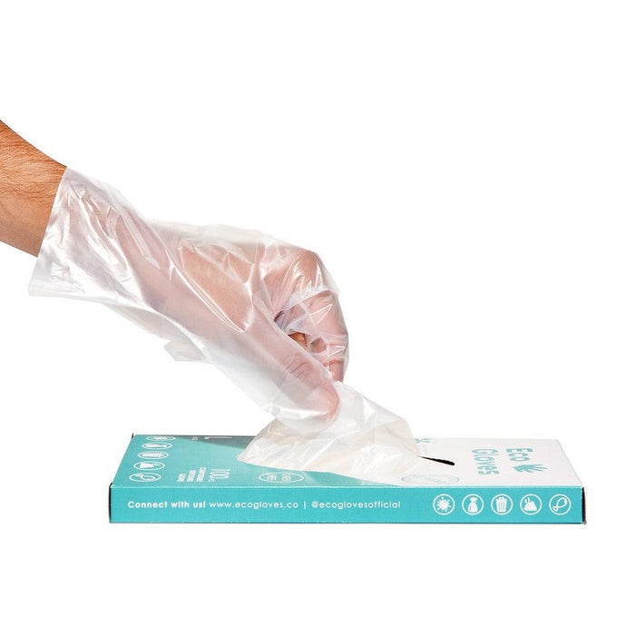 Compostable Disposable Gloves - Clear (Case of 24 Boxes) | Eco Gloves