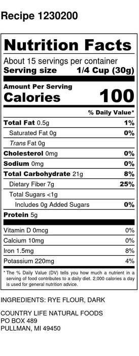 Rye Flour, Dark, Organic