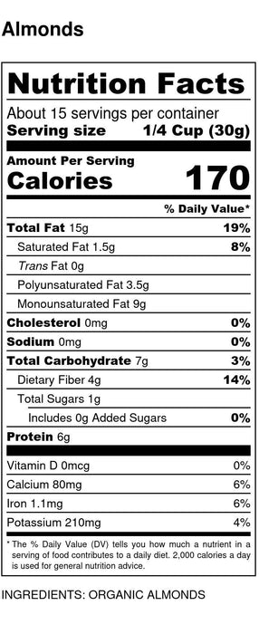 Almonds, Whole, Organic (Raw)