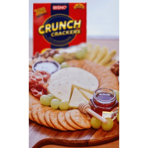 Crunch Crackers | Snack Salt Crackers | Non-Dairy | Bisno | 10.0 oz (3 x 94g)