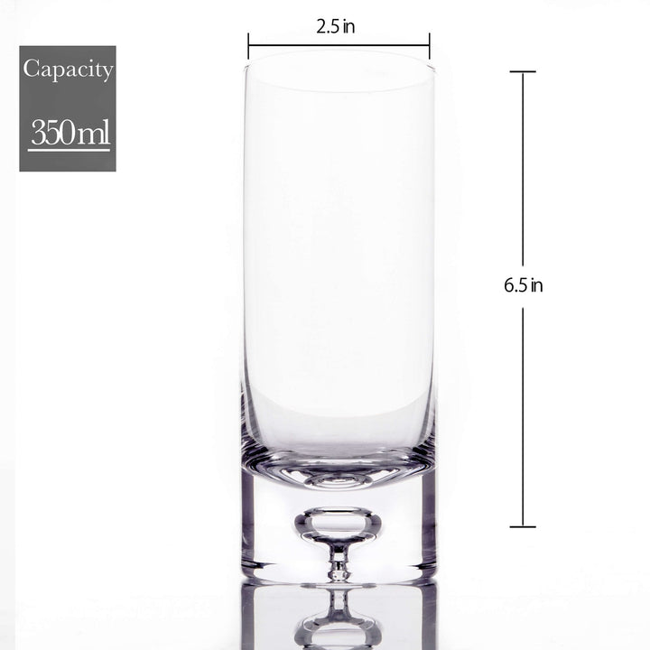 Crystal Bubble Base Collins Glass Highball Tumbler
