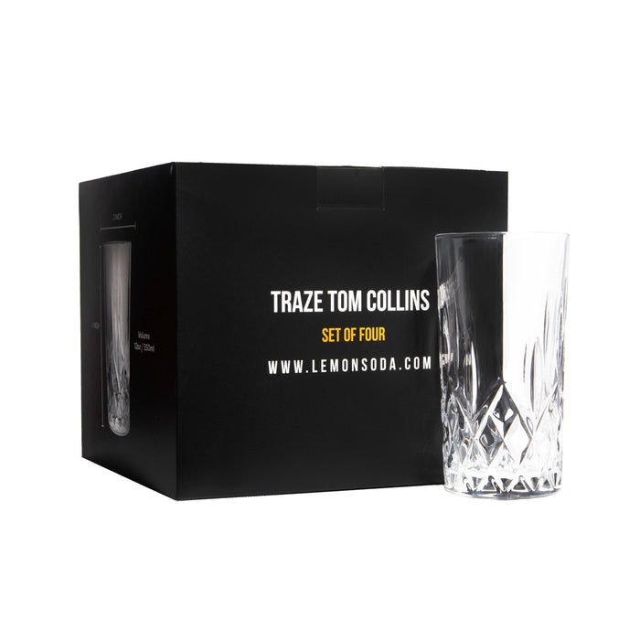 Tom Collins Drinking Glasses – Premium Water Glasses Set of 4 – 12Oz