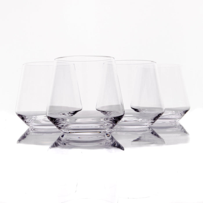 Crystal Old Fashioned Whiskey Glasses - Set of 4 - 13.5oz