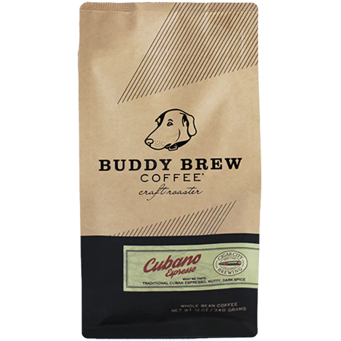 Buddy Brew Cubano Espresso Whole Bean Coffee Case of 6 - 12 Oz