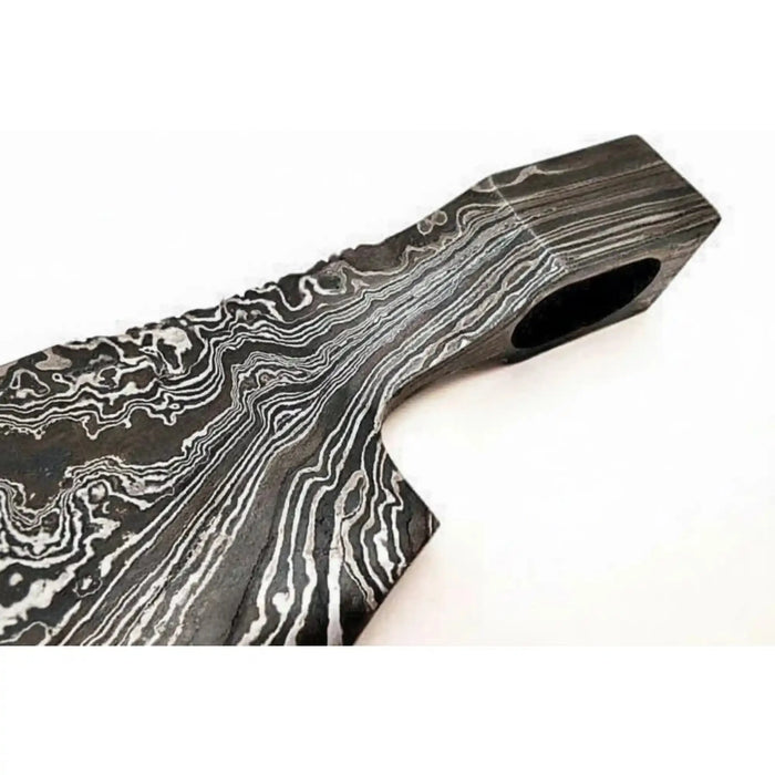 Custom Damascus Steel Axe Head Blank – Hand Forged Bearded Axe Blade for Handle Making