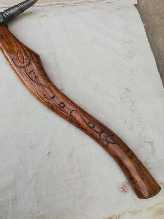 Custom Handmade 20" Damascus steel Best Bearded  Felling Hatchet Axe