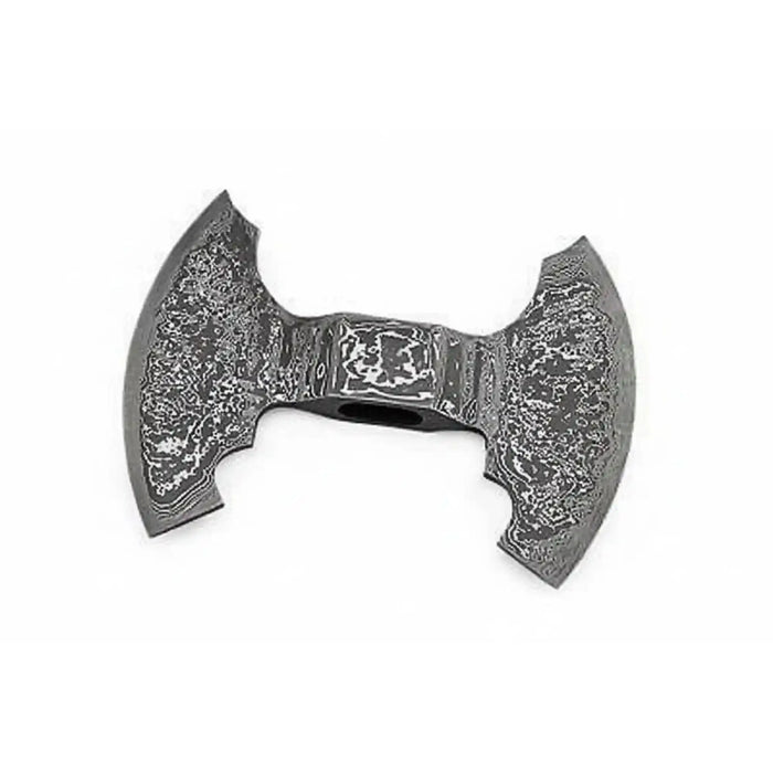 Custom Handmade Damascus Steel Double Headed Blank Axe Head – Functional Viking Tomahawk Blank for Custom Handle Builds | JW SteelCrafts