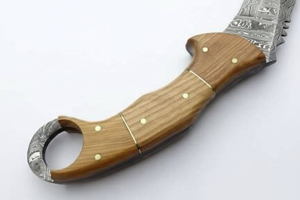 Custom Handmade Damascus Steel  Full Tang Karambit Knife