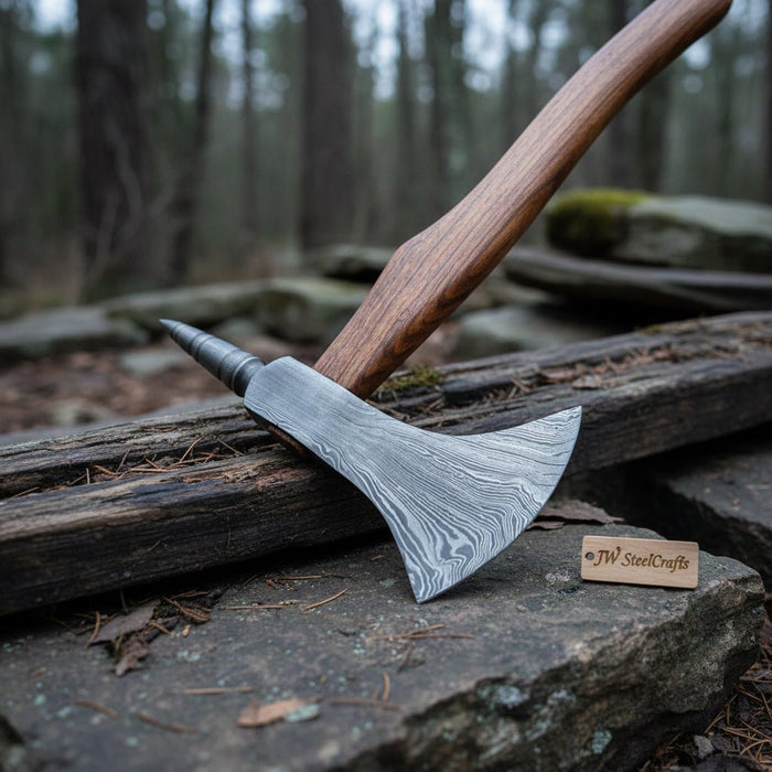 Custom Handmade Damascus Steel Tomahawk Hatchet
