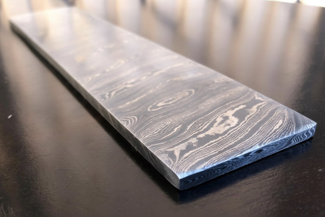 Premium Damascus Steel Billet Bar Pattern Welded Blank for Knife Making and Bladesmithing