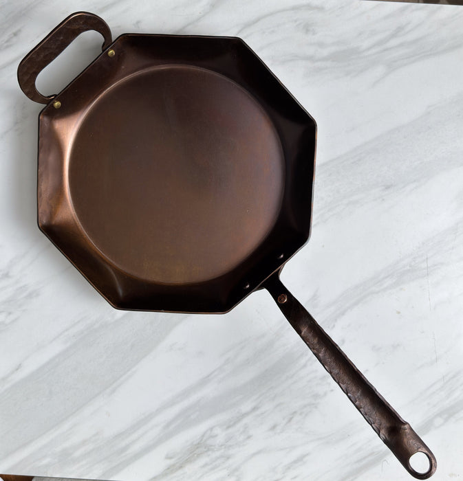 12" Octagon Carbon Steel Skillet - Hand Forged