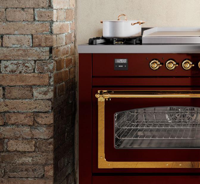 ILVE Nostalgie II 40" Dual Fuel Liquid Propane Range, Burgundy, Chrome Trim UPD40FNMPBUCLP