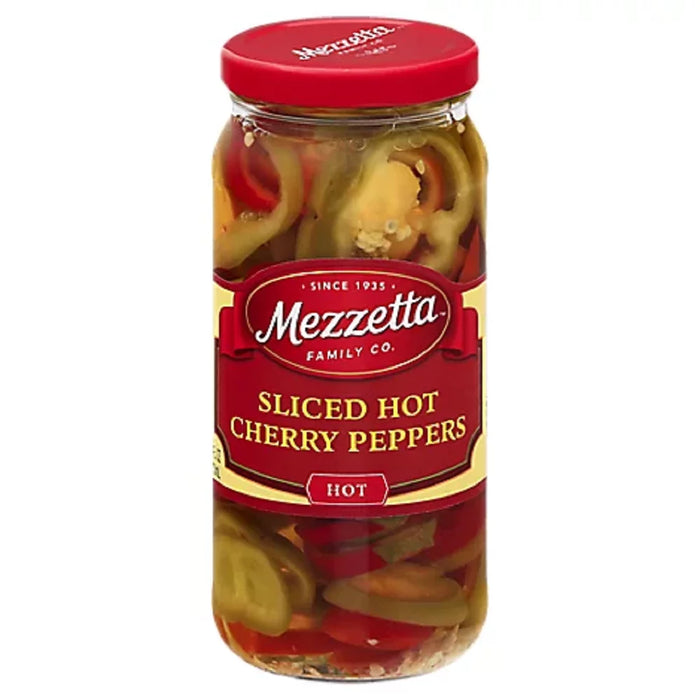 Mezzetta Sliced Hot Cherry Peppers - Case of 6 - 16 Oz Each