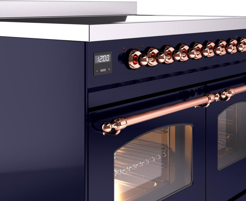 ILVE Nostalgie II 40" Electric Range, Blue, Copper Trim  UPDI406NMPMBP