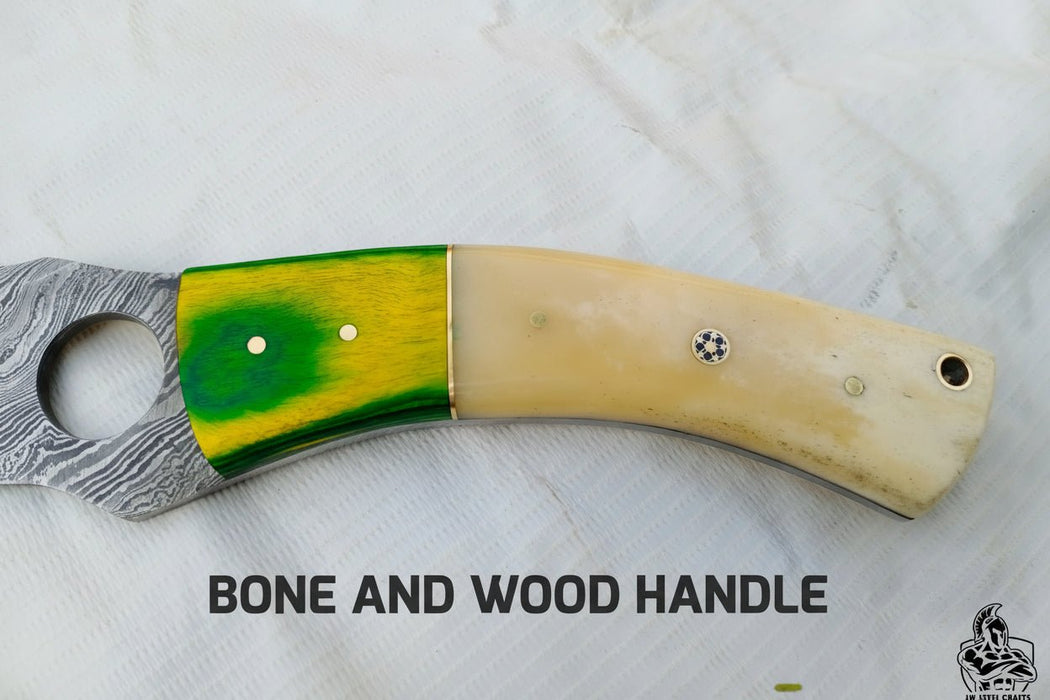Damascus Hunting Knife 8.5” Fixed Blade