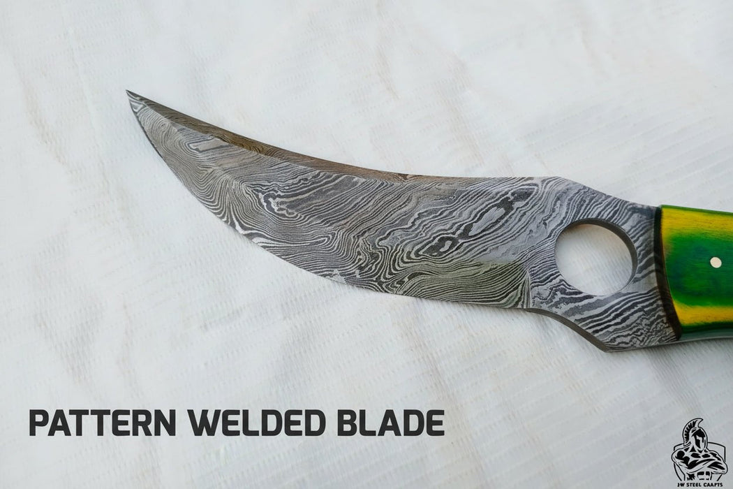 Damascus Hunting Knife 8.5” Fixed Blade