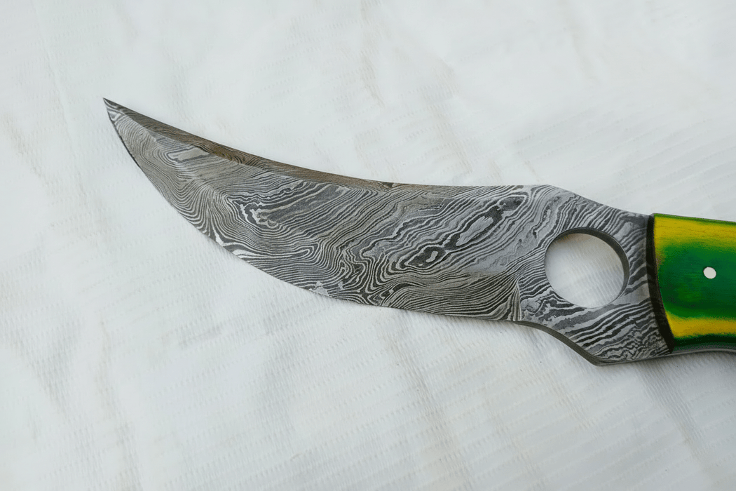Damascus Hunting Knife 8.5” Fixed Blade